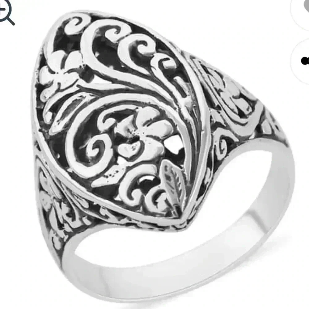 Sterling Silver Marquise Ring Size 6